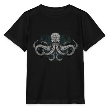 Cthulhu Lord and Savior Monster Horror T-Shirt - Stanley/Stella Kinder T-Shirt MINI CREATOR  - Schwarz - Vorne - Mikhail (115cm)