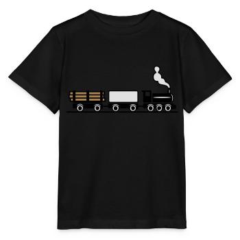 dampflok chemin de fer train de marchandises de jo - T-shirt bio MINI CREATOR Stanley/Stella Enfant - noir - Devant - Mikhail (115cm)
