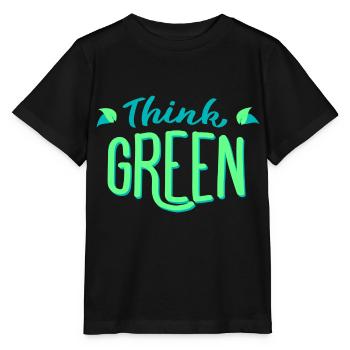 Think green! Think green! Environmentally friendly ecology - Stanley/Stella MINI CREATOR Kids’ T-Shirt - black - Front - Mikhail (115cm)