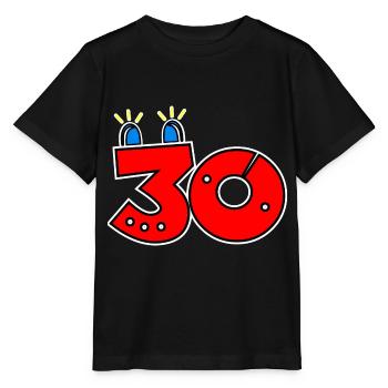 30 lumière bleue 30ème chiffre d'anniversaire chiffre drôle - T-shirt bio MINI CREATOR Stanley/Stella Enfant - noir - Devant - Mikhail (115cm)