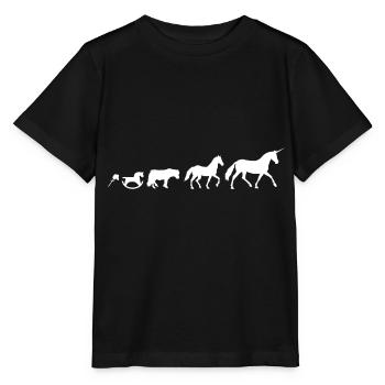 Evolution de la licorne en blanc - T-shirt bio MINI CREATOR Stanley/Stella Enfant - noir - Devant - Mikhail (115cm)
