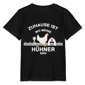 Zuhause ist wo meine Huehner sind - Stanley/Stella Kinder T-Shirt MINI CREATOR  - Schwarz - Vorne - Mikhail (115cm)