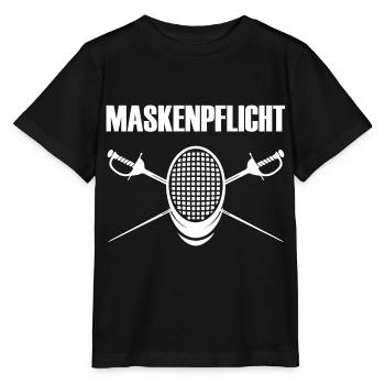 Maskenpflicht Geschenk Fechter Fechtsport - Stanley/Stella Kinder T-Shirt MINI CREATOR  - Schwarz - Vorne - Mikhail (115cm)
