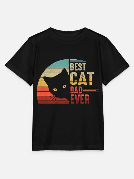 Best Cat Dad ever Vatertag Fathers Day Geschenk - Stanley/Stella Kinder T-Shirt MINI CREATOR  - Schwarz
