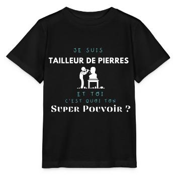 Tailleur de pierre - T-shirt bio MINI CREATOR Stanley/Stella Enfant - noir - Devant - Mikhail (115cm)