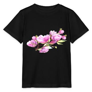 Magnolia Printemps Fleur Été - T-shirt bio MINI CREATOR Stanley/Stella Enfant - noir - Devant - Mikhail (115cm)