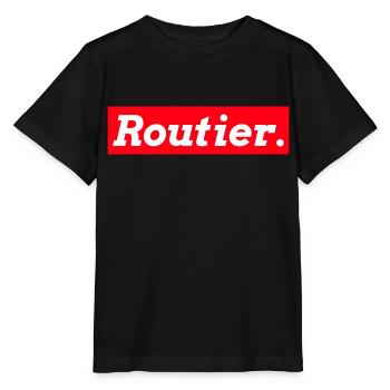 Routier - Rectangle Rouge - T-shirt bio MINI CREATOR Stanley/Stella Enfant - noir - Devant - Mikhail (115cm)