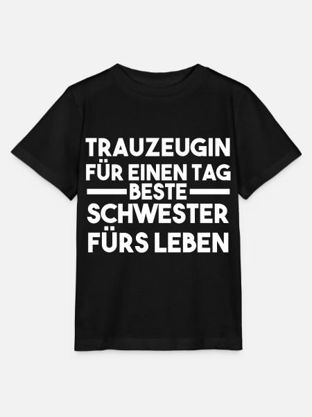 Schwester Trauzeugin - Stanley/Stella Kinder T-Shirt MINI CREATOR - Schwarz