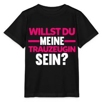 Willst du meine Trauzeugin sein? - Stanley/Stella Kinder T-Shirt MINI CREATOR  - Schwarz - Vorne - Mikhail (115cm)