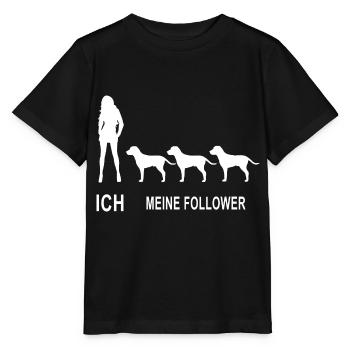 Ich und Meine Follow Hunde Frauchen hundefreund - Stanley/Stella Kinder T-Shirt MINI CREATOR  - Schwarz - Vorne - Mikhail (115cm)
