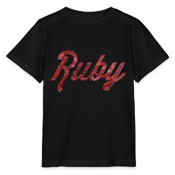 Ruby Stilisierter Text - Stanley/Stella Kinder T-Shirt MINI CREATOR  - Schwarz - Vorne - Mikhail (115cm)