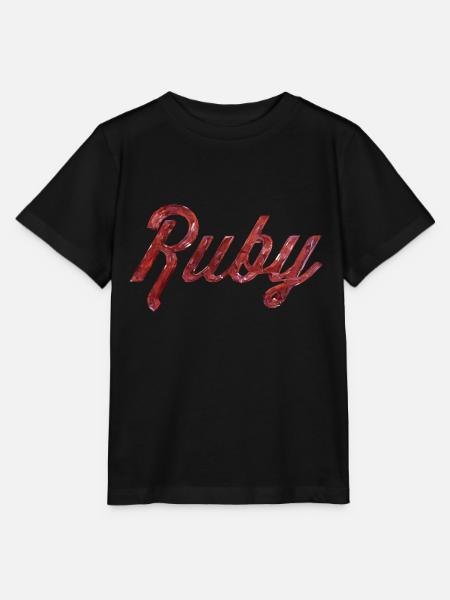Ruby Stilisierter Text - Stanley/Stella Kinder T-Shirt MINI CREATOR - Schwarz