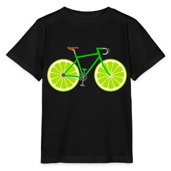Rennrad Fahrrad Obst Frucht Limette - Stanley/Stella Kinder T-Shirt MINI CREATOR  - Schwarz - Vorne - Mikhail (115cm)
