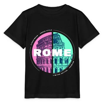 Rome Rome Italy City Skyline Holiday Home Love - Stanley/Stella MINI CREATOR Kids’ T-Shirt - black - Front - Mikhail (115cm)