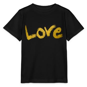 Love Text Gold - Stanley/Stella MINI CREATOR Kids’ T-Shirt - black - Front - Mikhail (115cm)