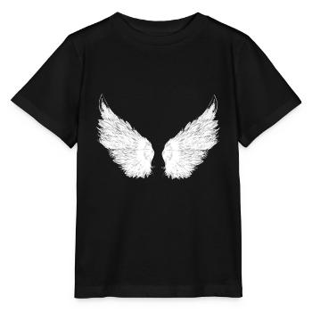 ailes blanches, ailes, ailes d’ange, anges - T-shirt bio MINI CREATOR Stanley/Stella Enfant - noir - Devant - Mikhail (115cm)