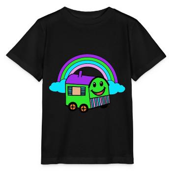 Happy Trailer Hut Rainbow Fantasy - Stanley/Stella MINI CREATOR Kids’ T-Shirt - black - Front - Mikhail (115cm)