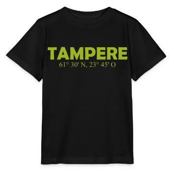 Tampere - Finland - Coordinates - Longitude - Stanley/Stella MINI CREATOR Kids’ T-Shirt - black - Front - Mikhail (115cm)