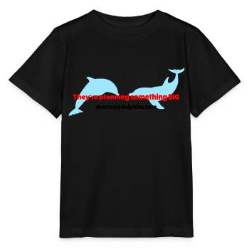 Dolphin Conspiracy Theory - Stanley/Stella MINI CREATOR Kids’ T-Shirt - black - Front - Mikhail (115cm)