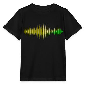 Ondes sonores Music Wave Vintage Retro DJ Heart Disc - T-shirt bio MINI CREATOR Stanley/Stella Enfant - noir - Devant - Mikhail (115cm)