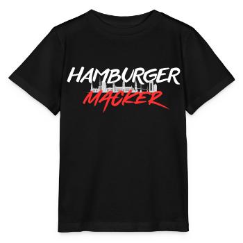 HAMBURGER MACKER Die Kult Marke aus Hamburg - Stanley/Stella Kinder T-Shirt MINI CREATOR  - Schwarz - Vorne - Mikhail (115cm)
