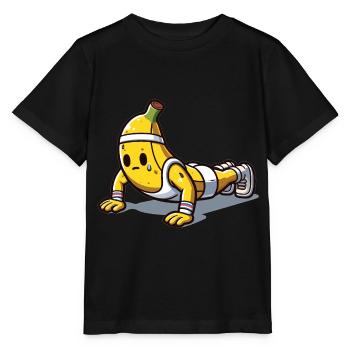 Banana Power : Pompes - T-shirt bio MINI CREATOR Stanley/Stella Enfant - noir - Devant - Mikhail (115cm)