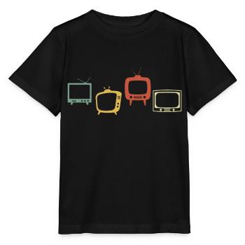 Vintage-Retro-Fernseher - Stanley/Stella Kinder T-Shirt MINI CREATOR  - Schwarz - Vorne - Mikhail (115cm)