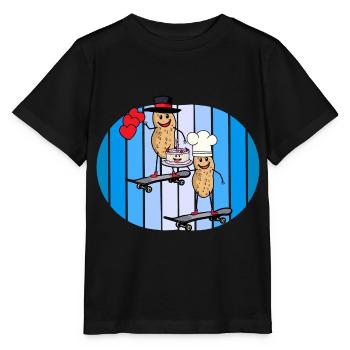 Peanuts Birthday Birthday Greetings Cake Heart - Stanley/Stella MINI CREATOR Kids’ T-Shirt - black - Front - Mikhail (115cm)