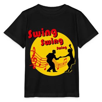 Couple dancing swing - Stanley/Stella MINI CREATOR Kids’ T-Shirt - black - Front - Mikhail (115cm)