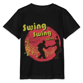Couple dancing swing - Stanley/Stella MINI CREATOR Kids’ T-Shirt - black - Front - Mikhail (115cm)