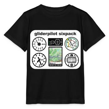 sixpack Segelflieger Segelflugzeug gleiten - Stanley/Stella Kinder T-Shirt MINI CREATOR  - Schwarz - Vorne - Mikhail (115cm)