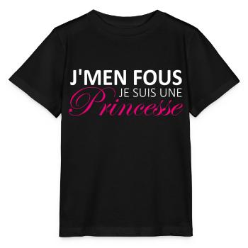 j'men fous je suis une princesse - T-shirt bio MINI CREATOR Stanley/Stella Enfant - noir - Devant - Mikhail (115cm)