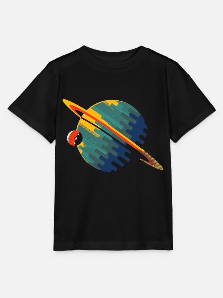 Saturn Planet - Stanley/Stella Kinder T-Shirt MINI CREATOR - Schwarz