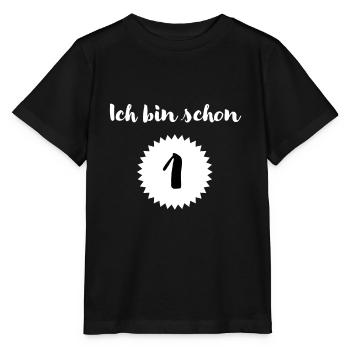 ich bin schon 1 - Stanley/Stella Kinder T-Shirt MINI CREATOR  - Schwarz - Vorne - Mikhail (115cm)