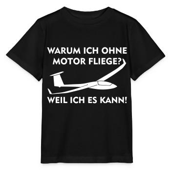 Segelfliegen Segelflieger T-Shirt Geschenk Pilot - Stanley/Stella Kinder T-Shirt MINI CREATOR  - Schwarz - Vorne - Mikhail (115cm)