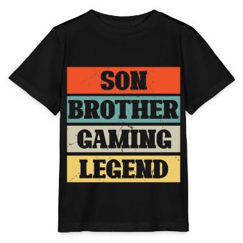 Jeu cadeau - Jeu fils de frère Jeux De Jeu - T-shirt bio MINI CREATOR Stanley/Stella Enfant - noir - Devant - Mikhail (115cm)