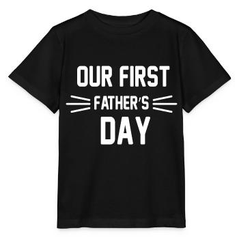 Our First Father s Day - Stanley/Stella MINI CREATOR Kids’ T-Shirt - black - Front - Mikhail (115cm)