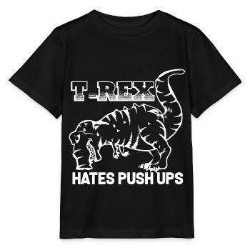 t-rex tyranno saurus pompes aime pas push up - T-shirt bio MINI CREATOR Stanley/Stella Enfant - noir - Devant - Mikhail (115cm)