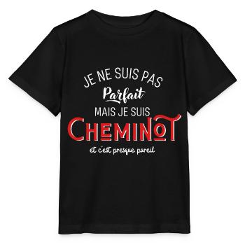 pas parfait mais cheminot - T-shirt bio MINI CREATOR Stanley/Stella Enfant - noir - Devant - Mikhail (115cm)