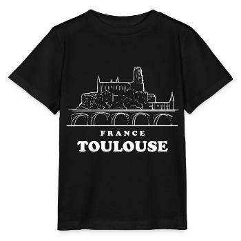 Toulouse France rugby 5 étoiles - T-shirt bio MINI CREATOR Stanley/Stella Enfant - noir - Devant - Mikhail (115cm)