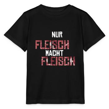 Nur Fleisch macht Fleisch Geschenkidee - Stanley/Stella Kinder T-Shirt MINI CREATOR  - Schwarz - Vorne - Mikhail (115cm)