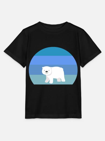 Arktis Tier Retro Eisbär - Stanley/Stella Kinder T-Shirt MINI CREATOR - Schwarz