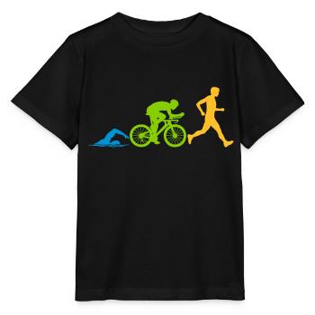 Sport Triathlon Wettkampf - Stanley/Stella Kinder T-Shirt MINI CREATOR  - Schwarz - Vorne - Mikhail (115cm)
