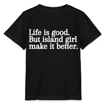 Personalisiertes T-Shirt für die Mädchen der Inseln - Stanley/Stella Kinder T-Shirt MINI CREATOR  - Schwarz - Vorne - Mikhail (115cm)