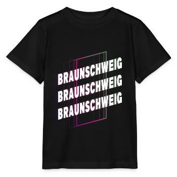 Braunschweig Germany City Font Skyline - Stanley/Stella MINI CREATOR Kids’ T-Shirt - black - Front - Mikhail (115cm)