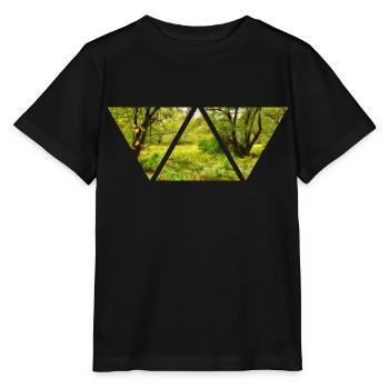 Nature Forest Triangle Photo Gift Green Hiking - Stanley/Stella MINI CREATOR Kids’ T-Shirt - black - Front - Mikhail (115cm)