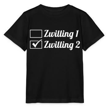 Zwillingsgeschwister Zwilling Zwillinge - Stanley/Stella Kinder T-Shirt MINI CREATOR  - Schwarz - Vorne - Mikhail (115cm)