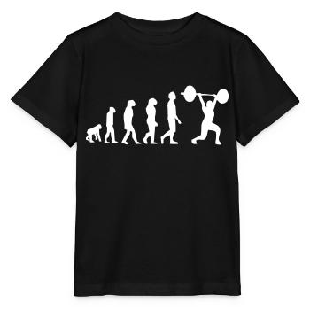 Evolution des Gewichthebens - Stanley/Stella Kinder T-Shirt MINI CREATOR  - Schwarz - Vorne - Mikhail (115cm)