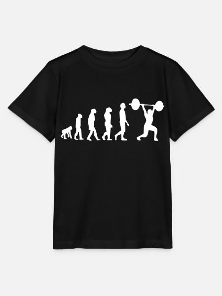 Evolution des Gewichthebens - Stanley/Stella Kinder T-Shirt MINI CREATOR  - Schwarz