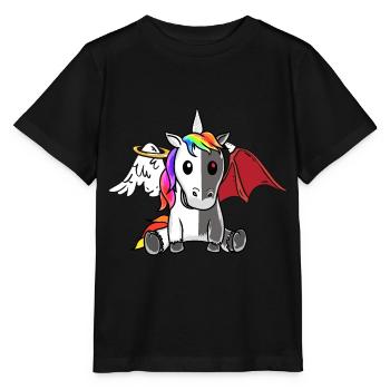 Licorne Dark Demon Angel Devil Fable satanique - T-shirt bio MINI CREATOR Stanley/Stella Enfant - noir - Devant - Mikhail (115cm)